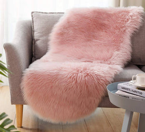 Soft Faux Fur Rug,Sheepskin Chair Cover Seat Pad Shaggy,Area Rugs