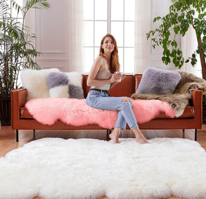 Soft Faux Fur Rug,Sheepskin Chair Cover Seat Pad Shaggy,Area Rugs