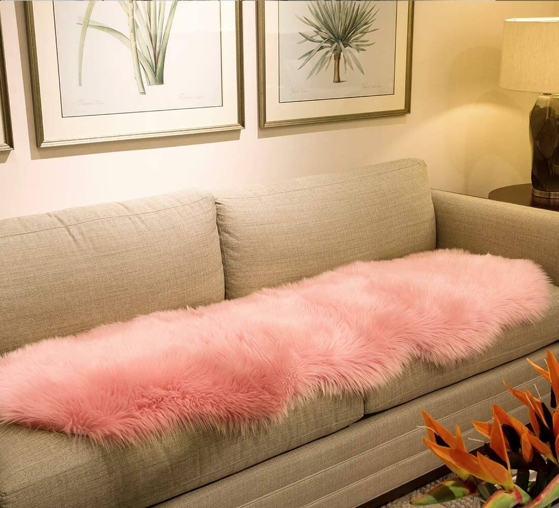 Soft Faux Fur Rug,Sheepskin Chair Cover Seat Pad Shaggy,Area Rugs