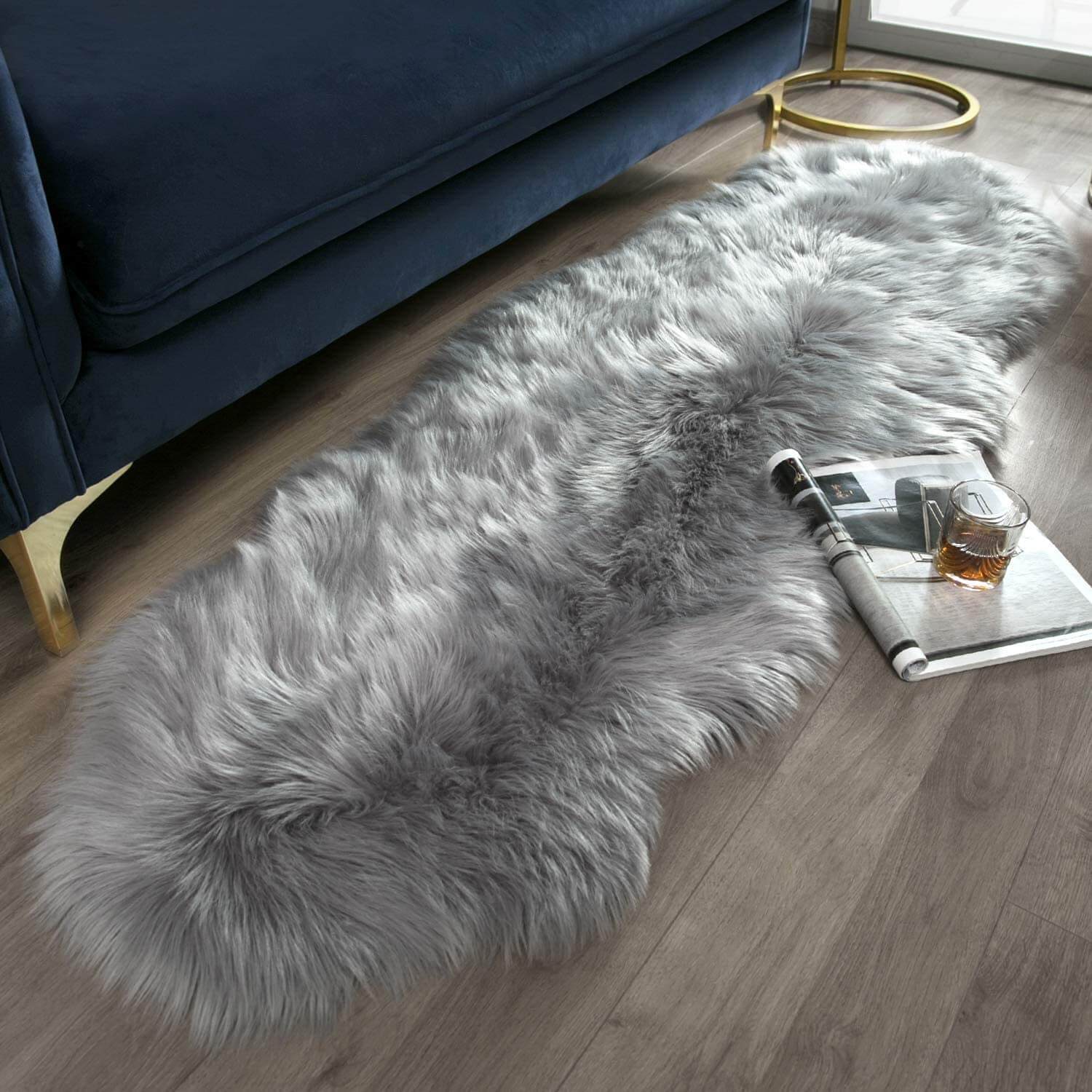 Soft Faux Fur Rug,Sheepskin Chair Cover Seat Pad Shaggy,Area Rugs
