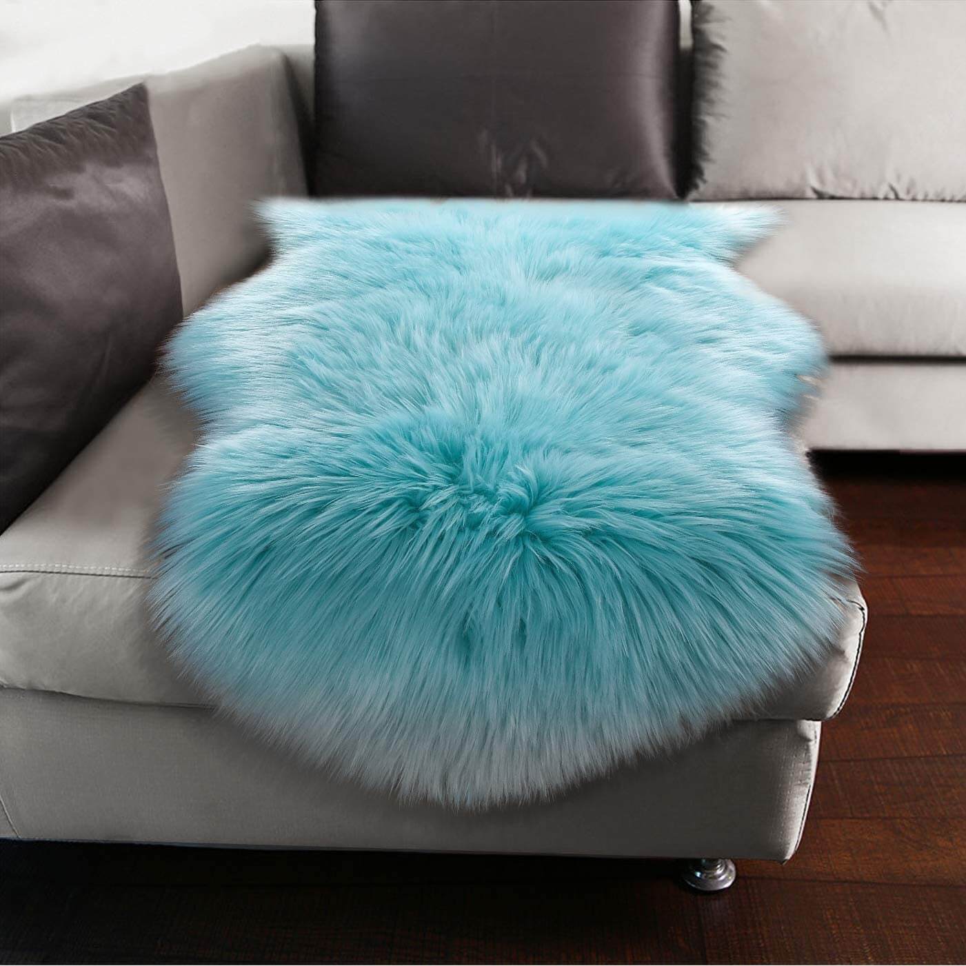 Soft Faux Fur Rug,Sheepskin Chair Cover Seat Pad Shaggy,Area Rugs