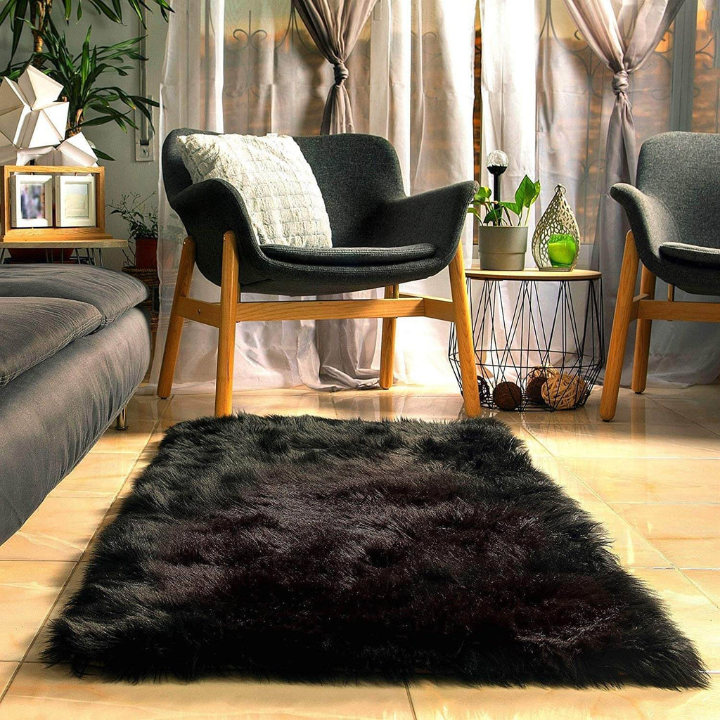 Shag Soft Solid Faux Sheepskin Runner Rug