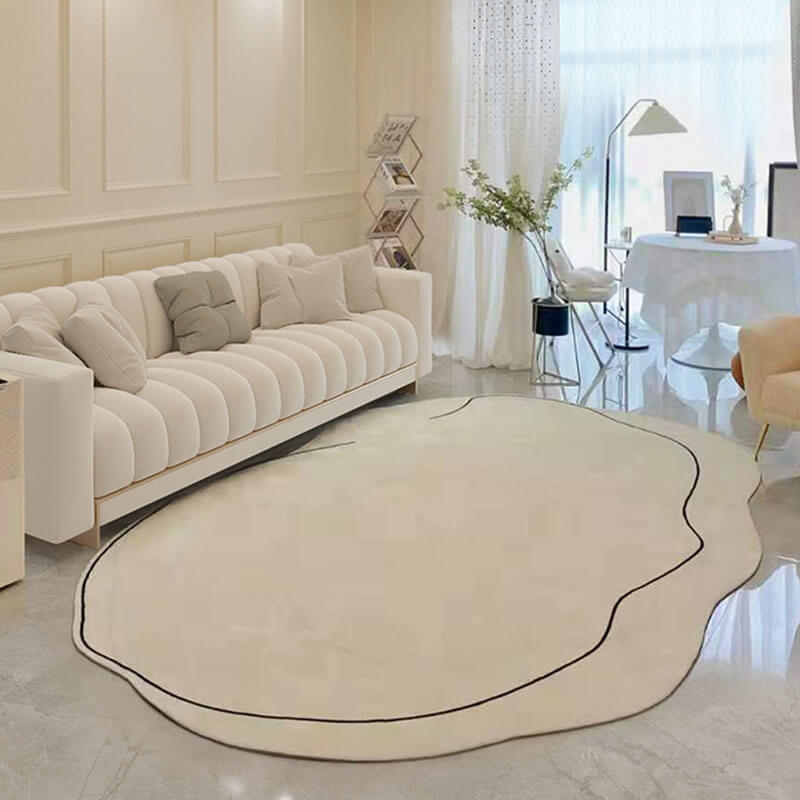 Simple irregular rug, living room area rug