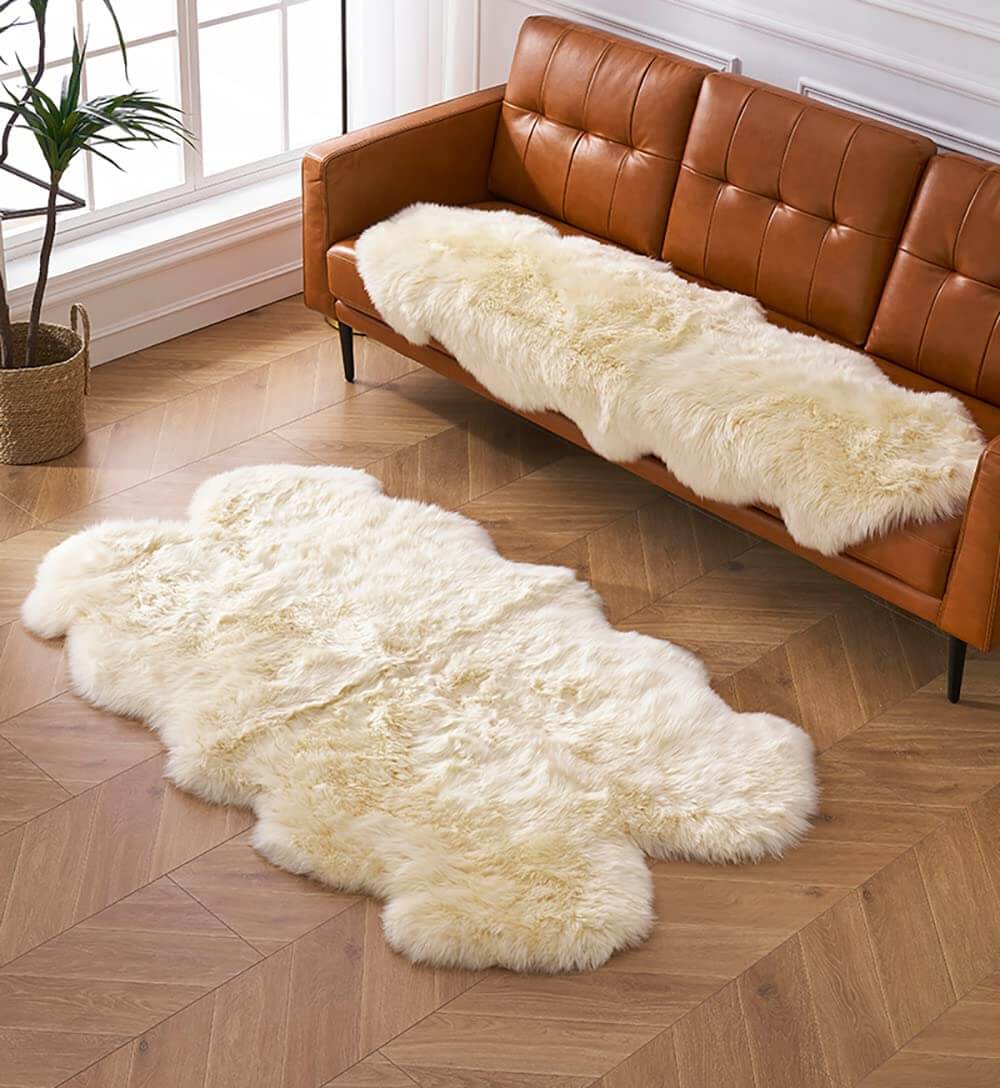 Faux Sheepskin Area Rug, Fluffy & Soft fur Rug