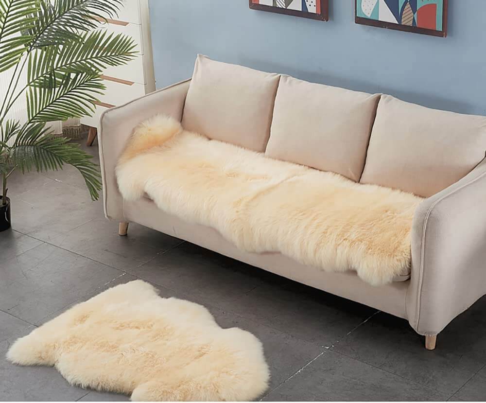 Faux Sheepskin Area Rug, Fluffy & Soft fur Rug