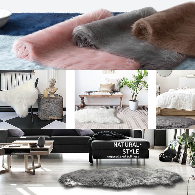 Soft Faux Fur Rug,Sheepskin Chair Cover Seat Pad Shaggy,Area Rugs
