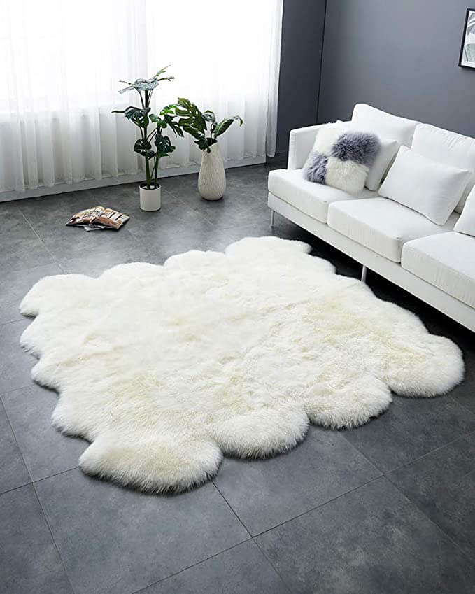 Faux Sheepskin Area Rug, Fluffy & Soft fur Rug