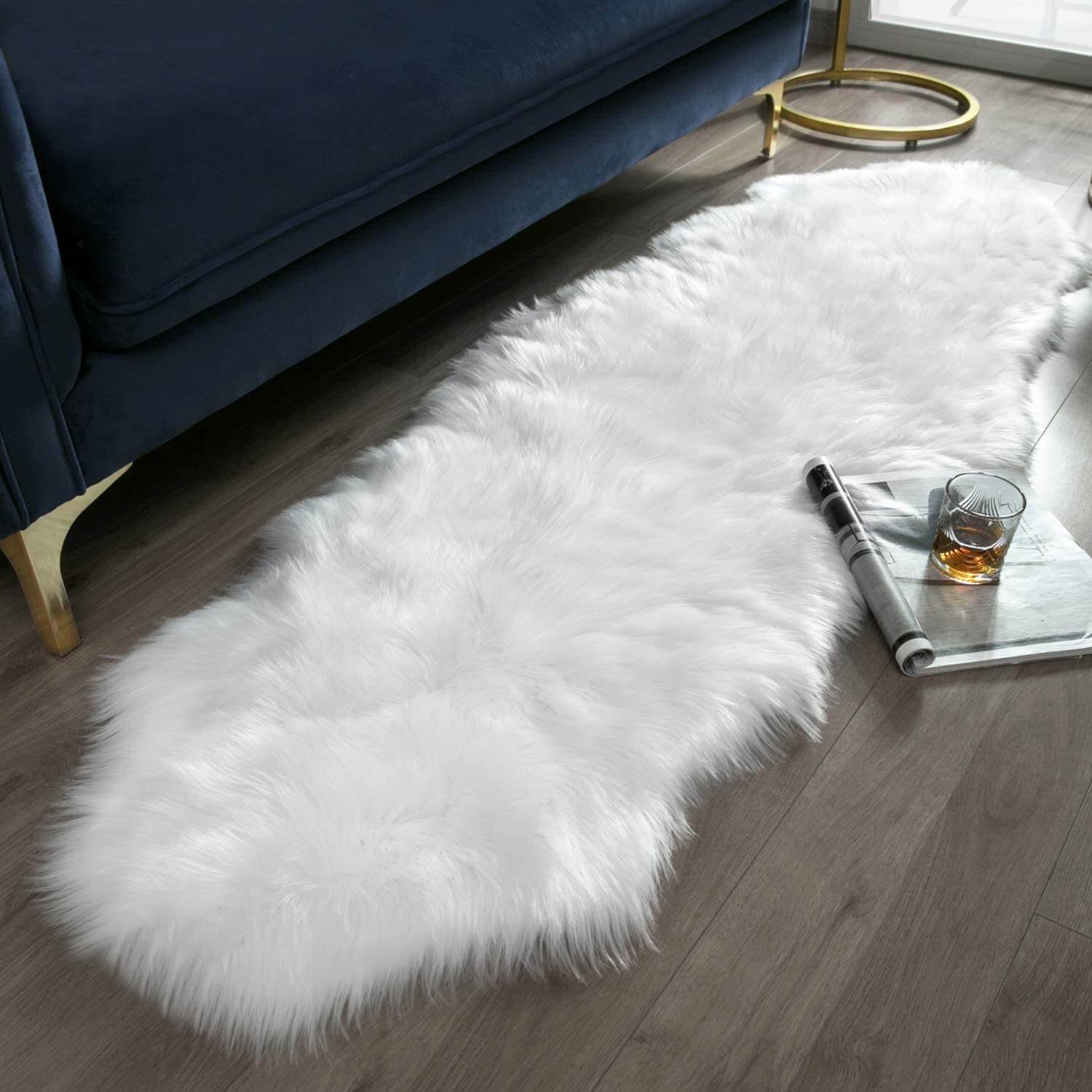 Soft Faux Fur Rug,Sheepskin Chair Cover Seat Pad Shaggy,Area Rugs
