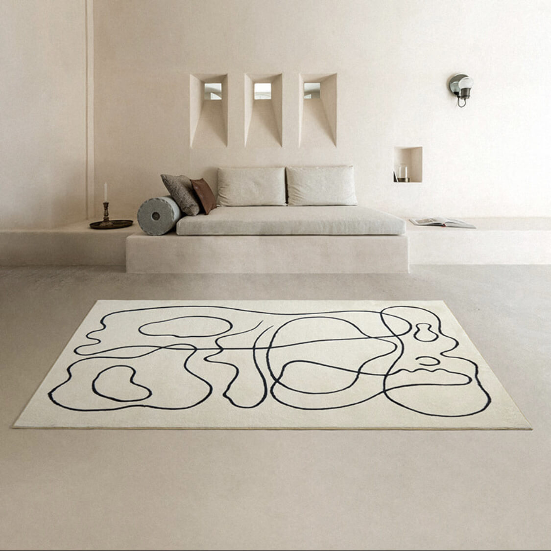 Simple irregular rug, living room area rug