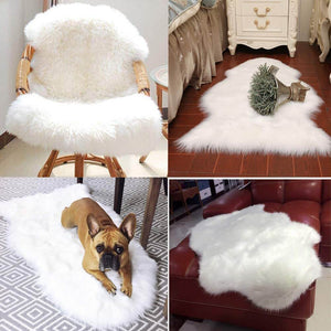 Soft Faux Fur Rug,Sheepskin Chair Cover Seat Pad Shaggy,Area Rugs