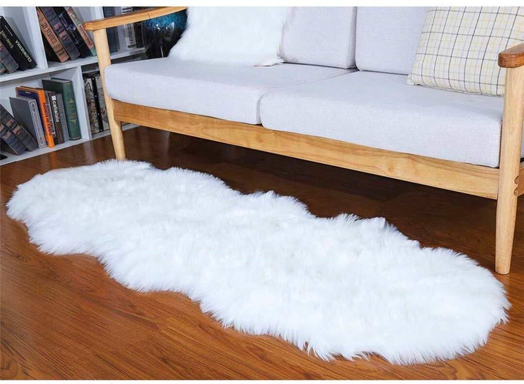 Soft Faux Fur Rug,Sheepskin Chair Cover Seat Pad Shaggy,Area Rugs
