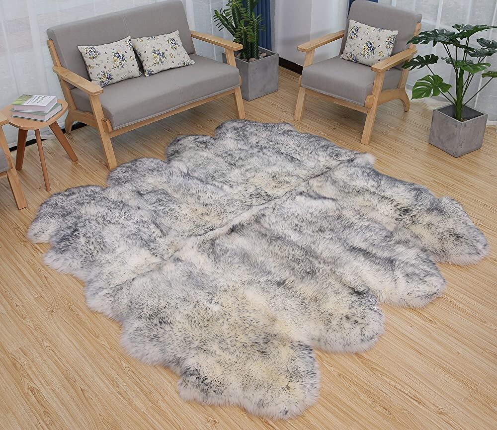 Faux Sheepskin Area Rug, Fluffy & Soft fur Rug