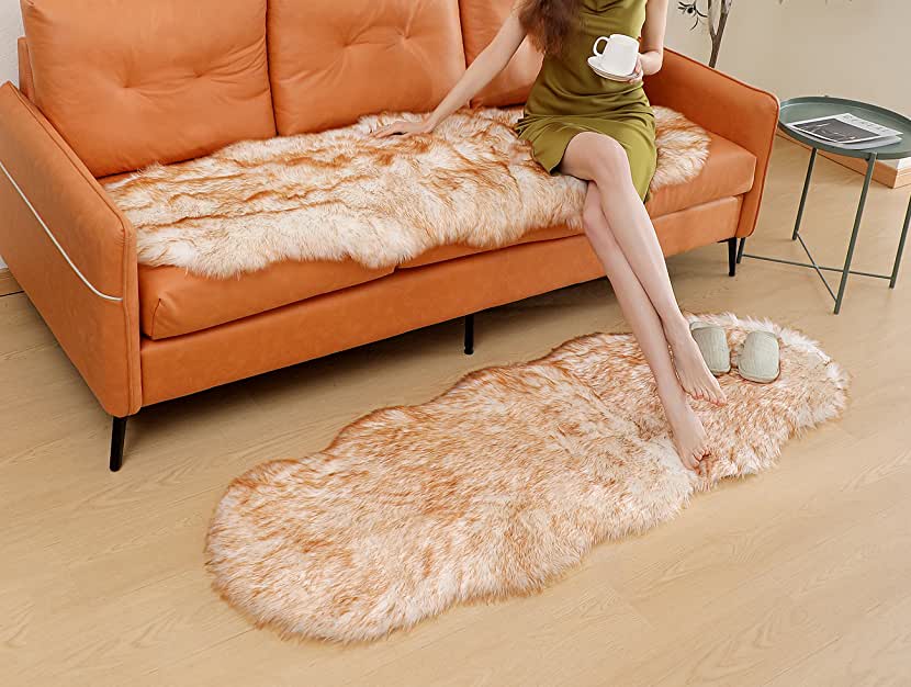 Faux Sheepskin Area Rug, Fluffy & Soft fur Rug
