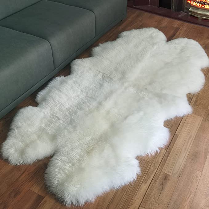 Soft Faux Fur Rug,Sheepskin Chair Cover Seat Pad Shaggy,Area Rugs