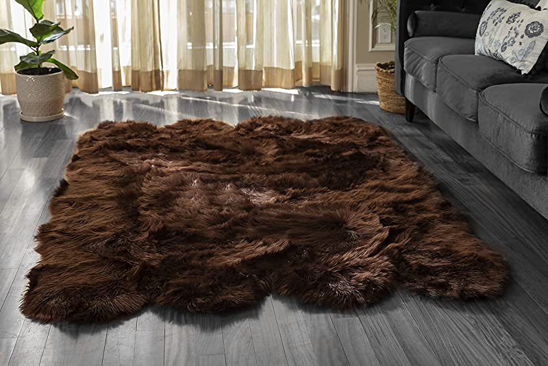 Faux Sheepskin Area Rug, Fluffy & Soft fur Rug