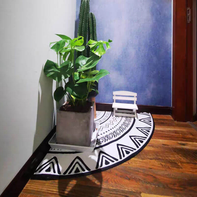 Quarter Circle Area Rug，Corner Decorative Rug