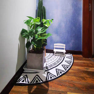 Quarter Circle Area Rug，Corner Decorative Rug