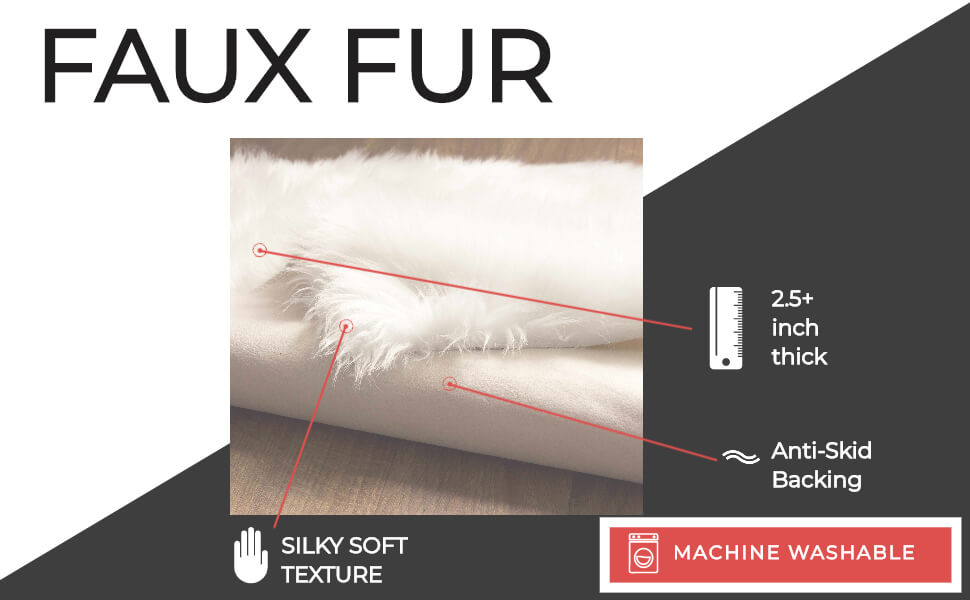 Eco-Friendly Extra Large FAUX SheepSkin Area Rug